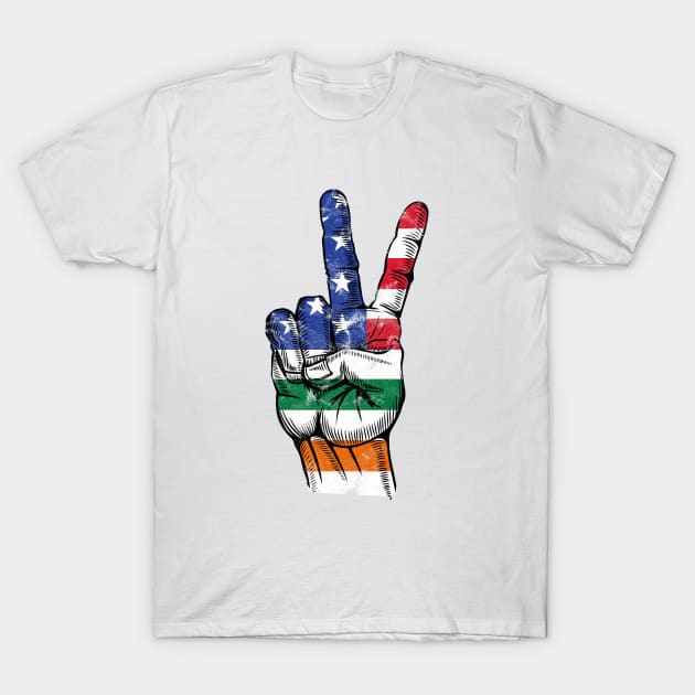 American Irish saint patrick's day flag peace symbol T-Shirt by Gman_art